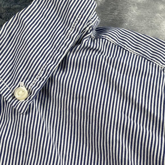 Gap Shirt Mens Small Blue Striped Button Down Long Sleeve 100% Cotton Casual - Picture 3 of 16